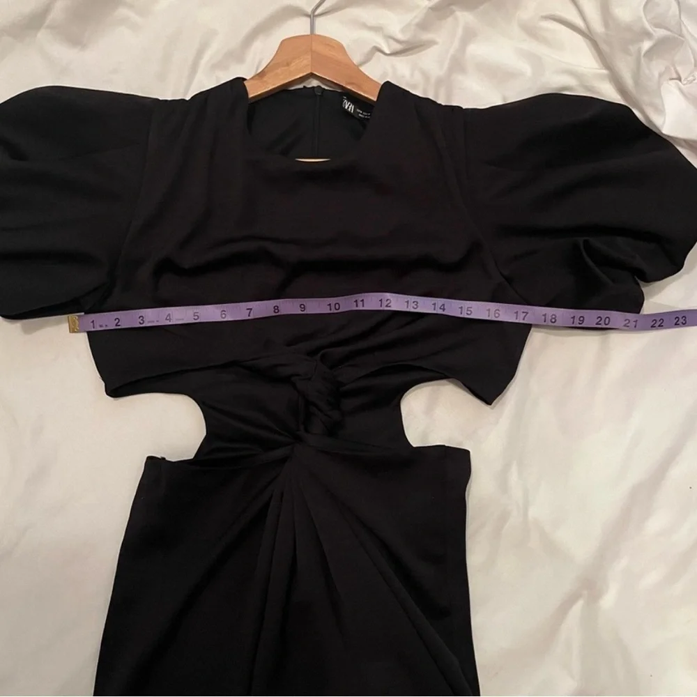 Zara Black Mini Dress with Cut-Out Design - Picture 8 of 10